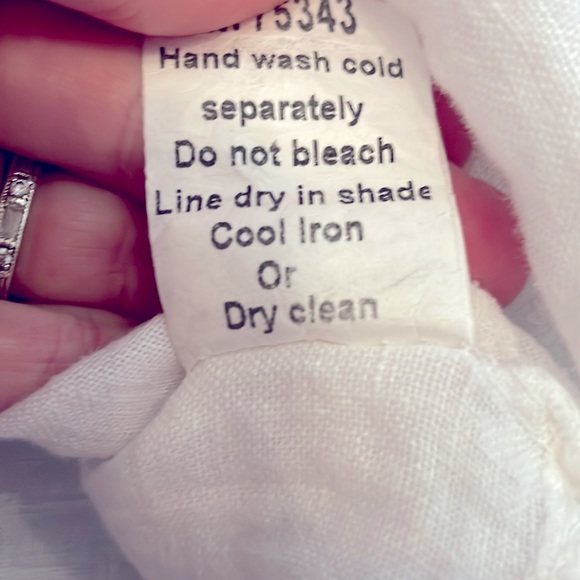 Linen blouse. White half-button up. Tier ruffled. New without tags. Small - Picture 4 of 6